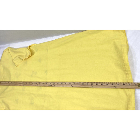 Vintage Womens Fruit Dress Size Small Butter Yellow Embroidered Cherries Cottage - Picture 8 of 10